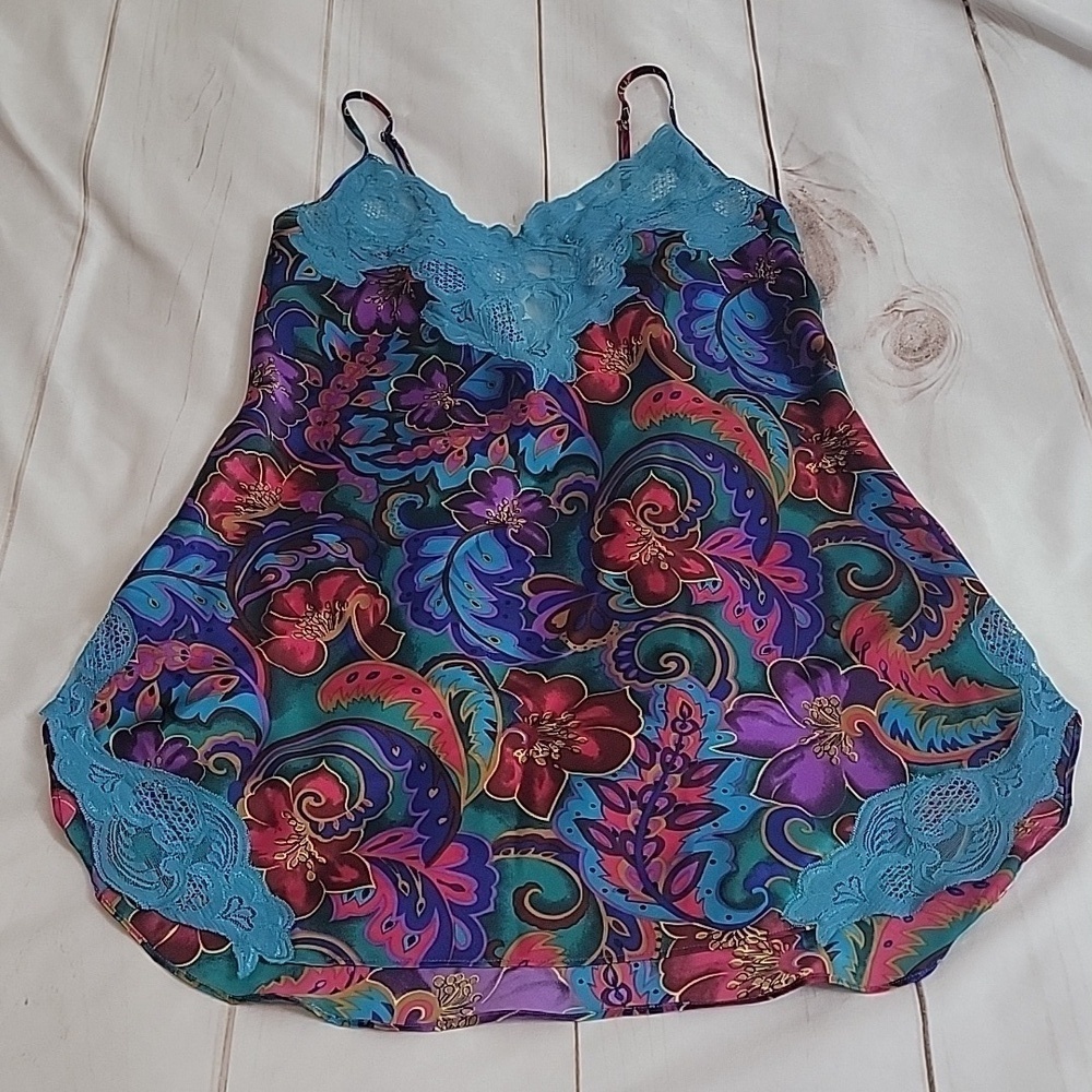 Victoria's Secret Gold Lable Vintage Slip Dress Nightgown Beautiful Floral Small